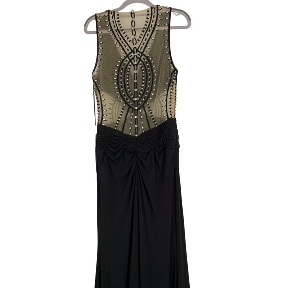 Cache Black Beaded Mesh & Jersey Evening Gown Size 8 RF10611 NWT $458 Formal - Picture 4 of 15